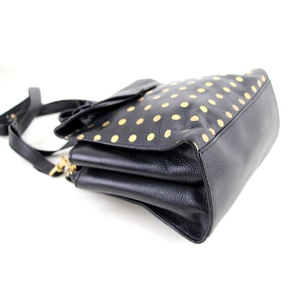 kate spade Saturday BLACK LEATHER POLKA DOT SHOULDER BAG XBODY SATCHEL PURSE - Picture 7 of 16